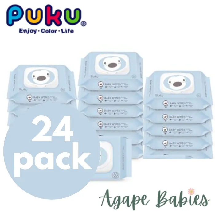 Puku EDI Purified Water Baby Wipes (20s X 24 pack)