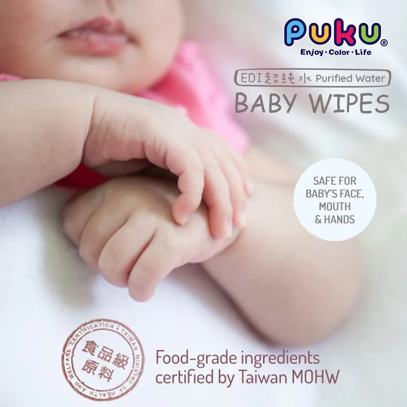 Puku EDI Purified Water Baby Wipes (20s X 24 pack)