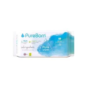 Pureborn Organic Cotton & Chamomile Extract Pure Wipes 60S