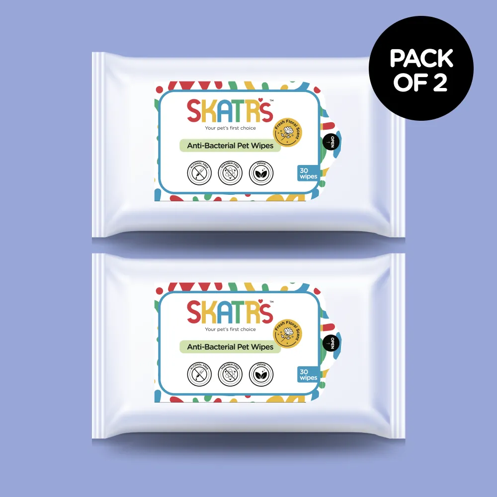 Skatrs Antibacterial Cleaning Wipes for Dogs and Cats