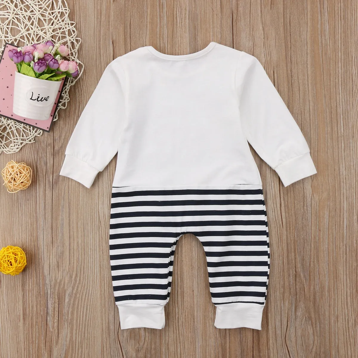 Striped Elephant Romper