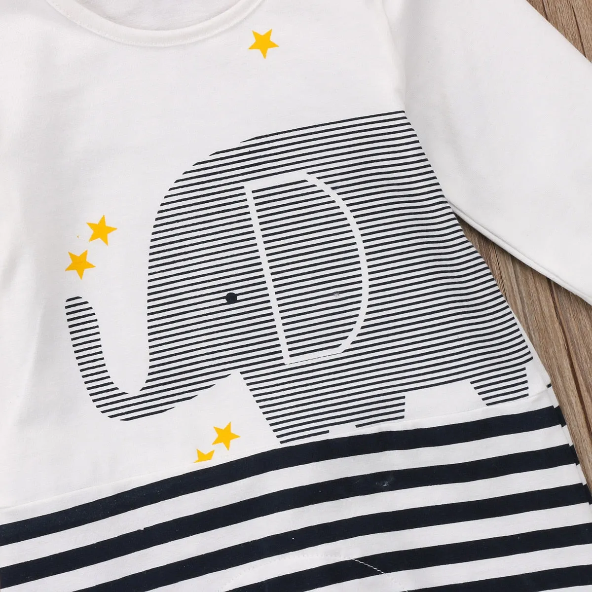 Striped Elephant Romper