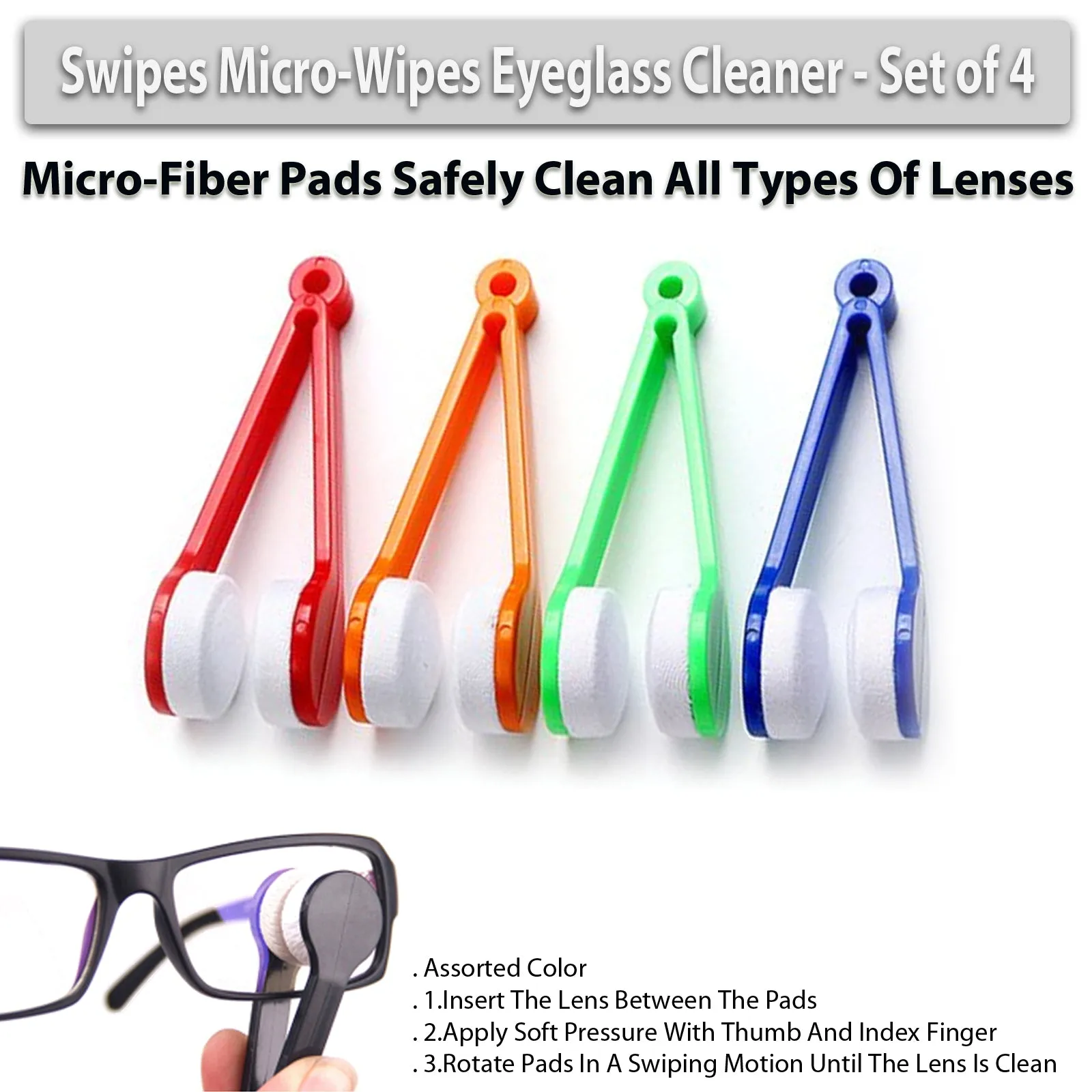 Swipes Micro-Wipes Eyeglass Cleaner - Set of 4