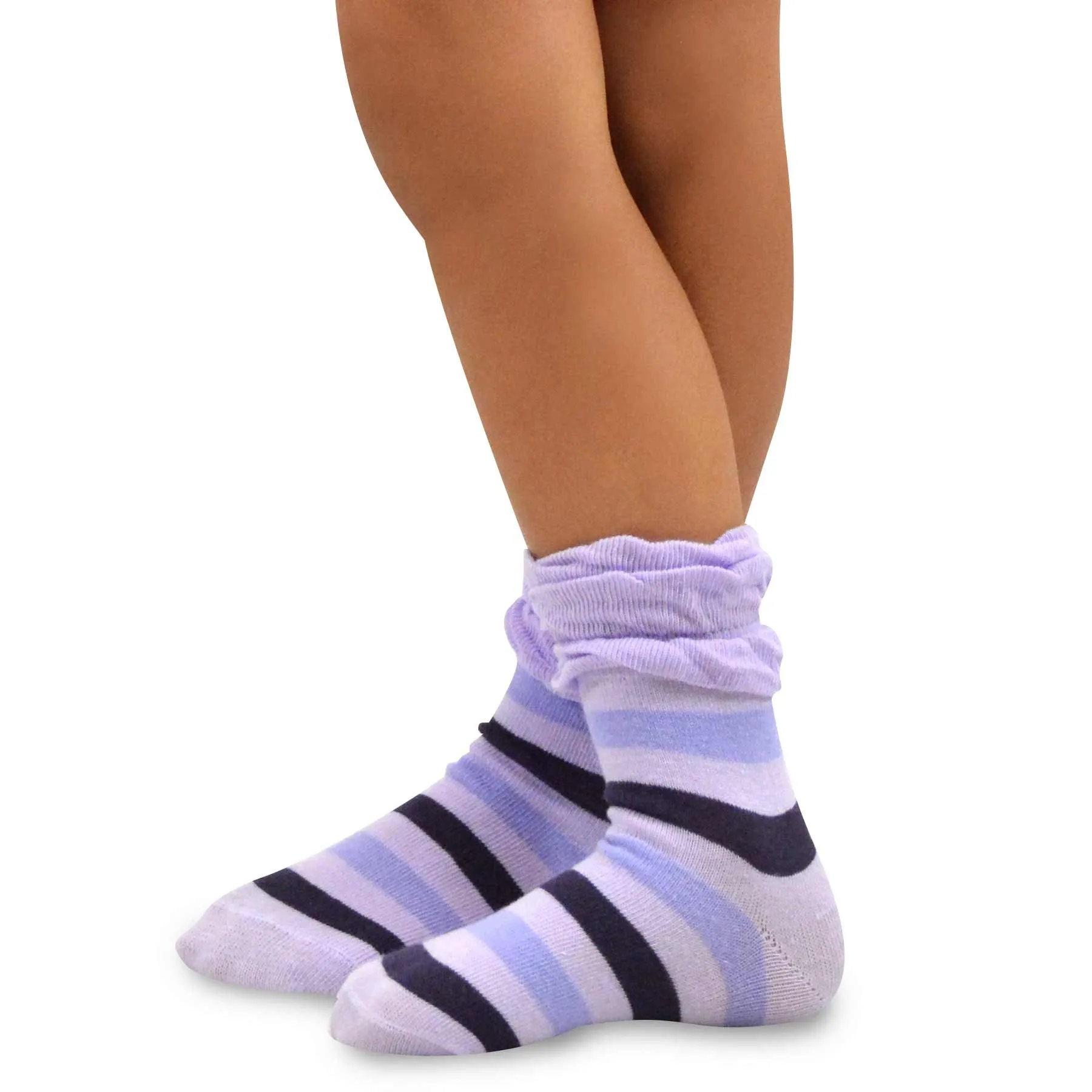 TeeHee Socks Kid's Casual Cotton Short Crew Stripes 6-Pack (70883)