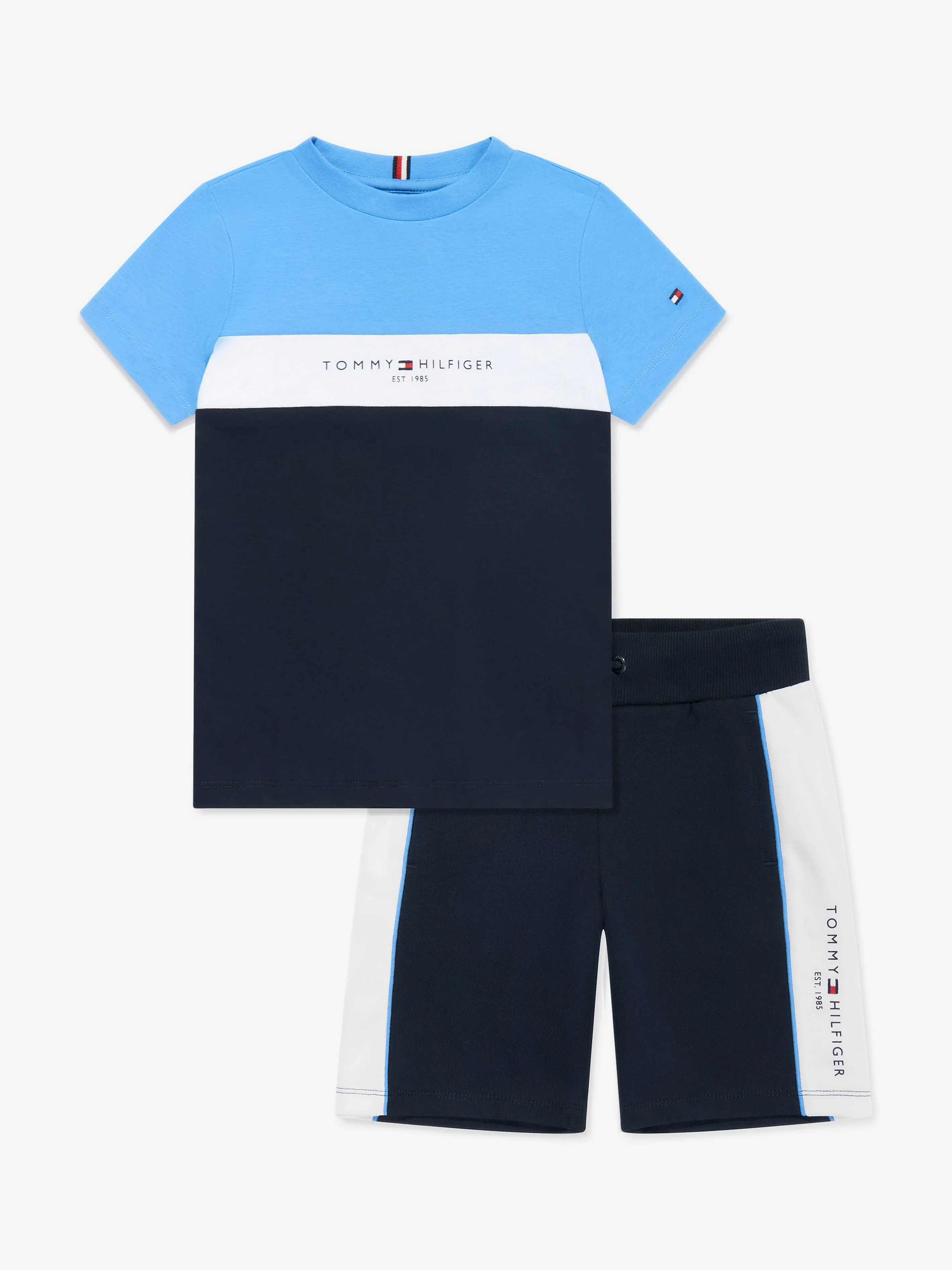 Tommy Hilfiger Boys Essential Colourblock Shorts Set in Blue