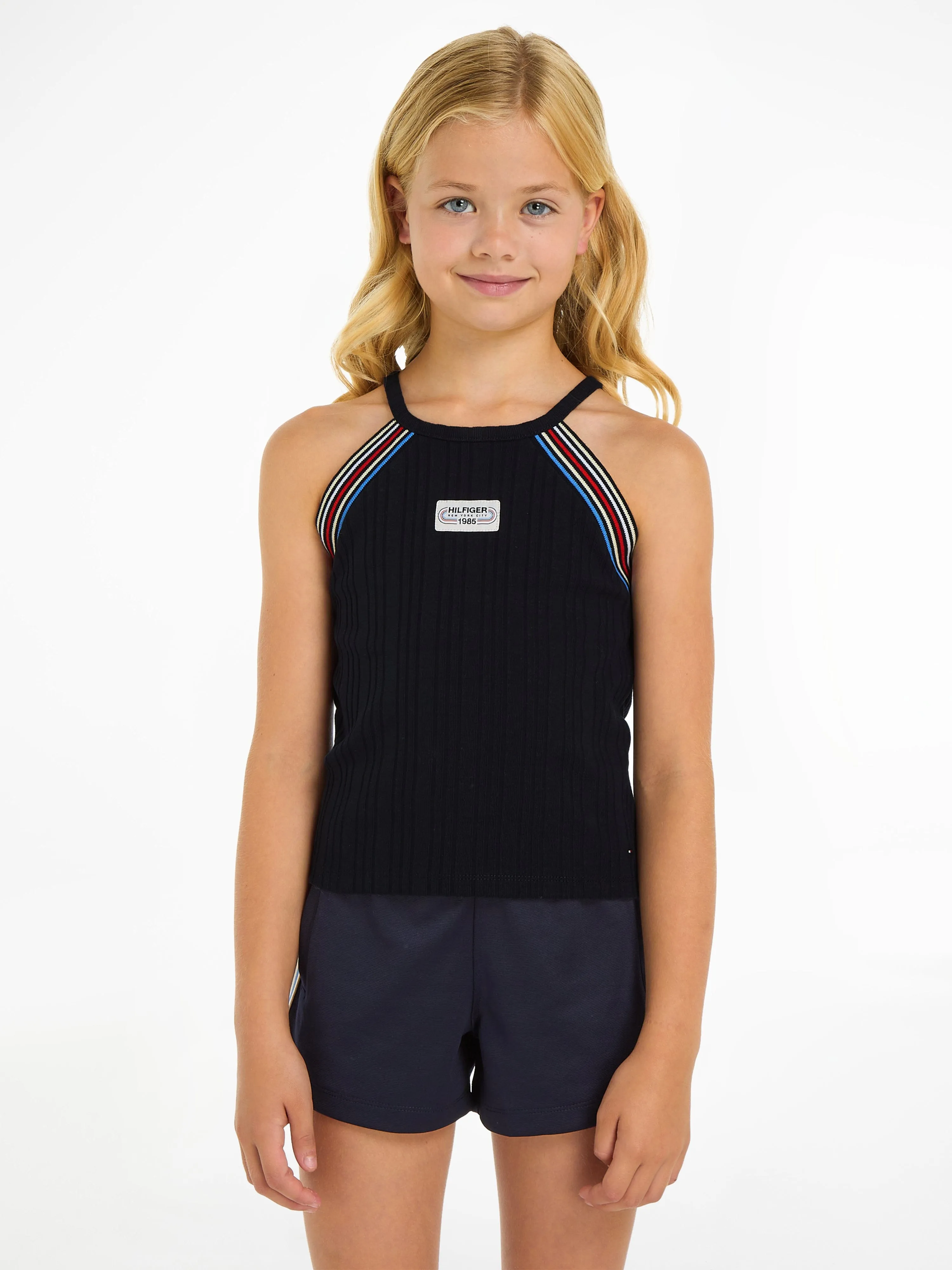 Tommy Hilfiger Girls 1985 Logo Tank Top in Navy