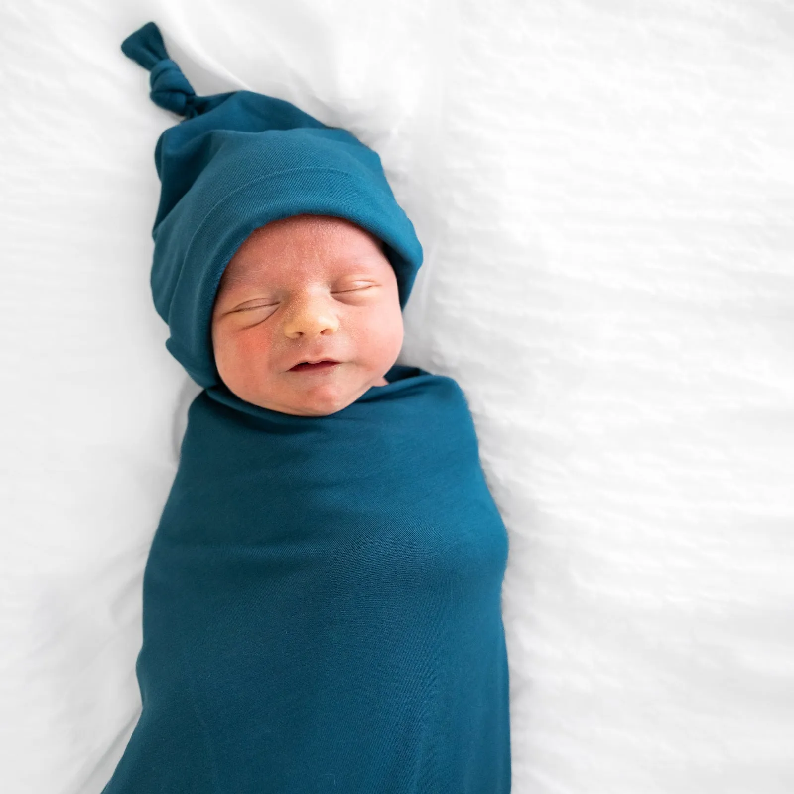 Twilight Teal Cozy Swaddle & Hat Set