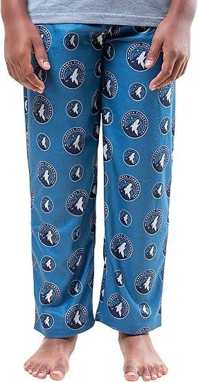 Ultra Game NBA Official Youth 2 Piece T-Shirt & Lounge Pants Pajama Set, Minnesota Timberwolves, Boys Sizes|Minnesota Timberwolves