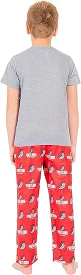 Ultra Game NBA Official Youth 2 Piece T-Shirt & Lounge Pants Pajama Set, Portland Trail Blazers, Boys Sizes|Portland Trail Blazers