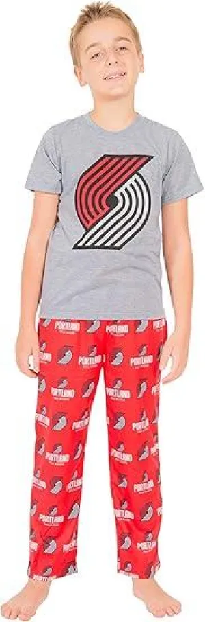 Ultra Game NBA Official Youth 2 Piece T-Shirt & Lounge Pants Pajama Set, Portland Trail Blazers, Boys Sizes|Portland Trail Blazers