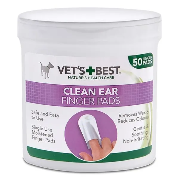 Vet's Best | Dog Ear Cleaning | Clean Ear Finger Pads - 50 Pack