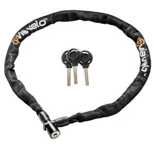 Via Velo Bike Chain Lock, 2.95 Ft Bicycle Lock with 3 Keys, Security Bike Locks for Scooter, Motorcycle, Gate, Fence, Valuables Etc(2.95 feet Long, 3.8 mm Thick)