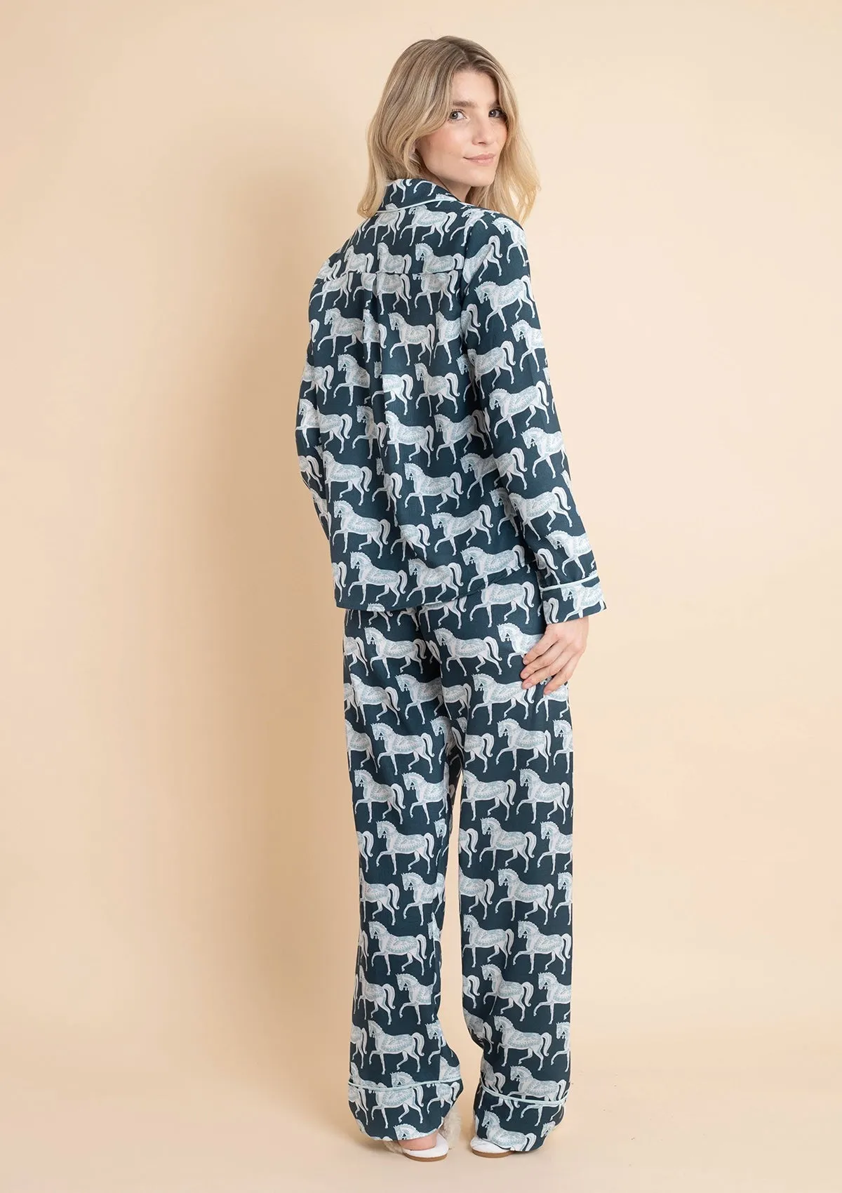 Whisper Long Sleeve PJ's | Blossomare Print | Crystal | Equestrian Sleepwear Collection