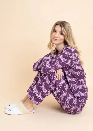 Whisper Long Sleeve PJ's | Blossomare Print | Mulberry | Equestrian Sleepwear Collection