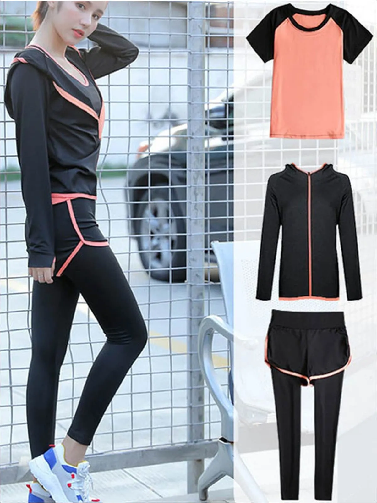 Women's Contrast Panel Quick Dry Activewear Set