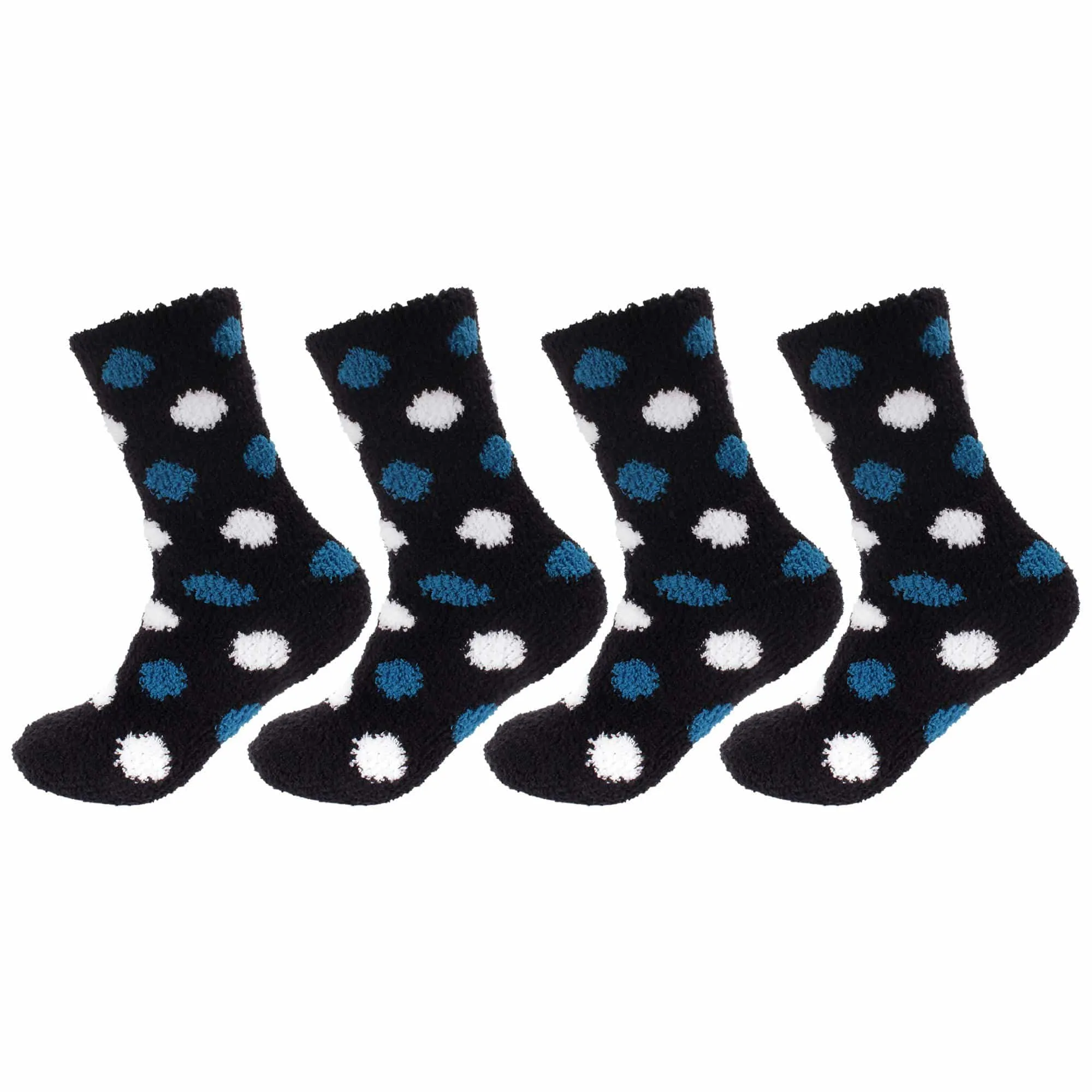 Women's Soft and Cozy Fuzzy Assorted Crew Socks - 4 Pair