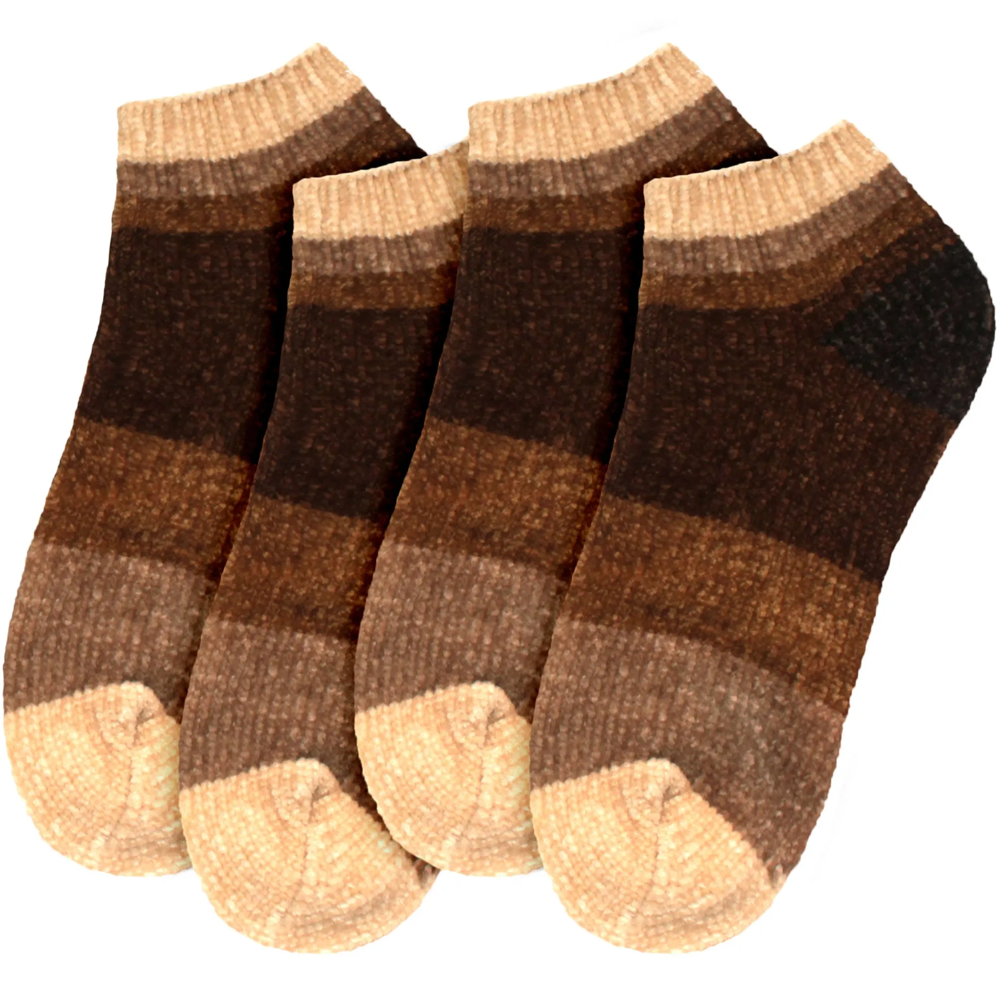 Women's Soft Chenille Furry Fuzzy Color Block Ankle Home Socks