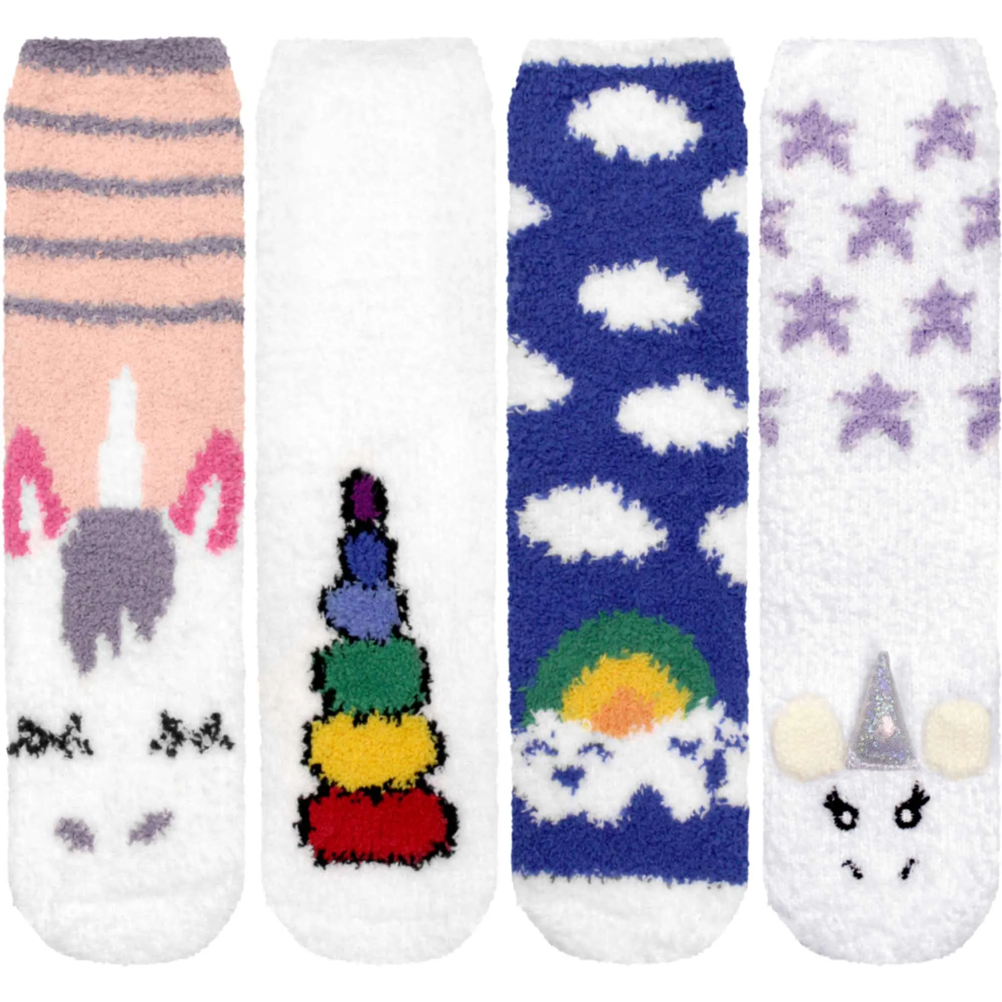 Women's Soft Warm Fuzzy Furry Cozy Unicorn Series Crew Socks, Singles