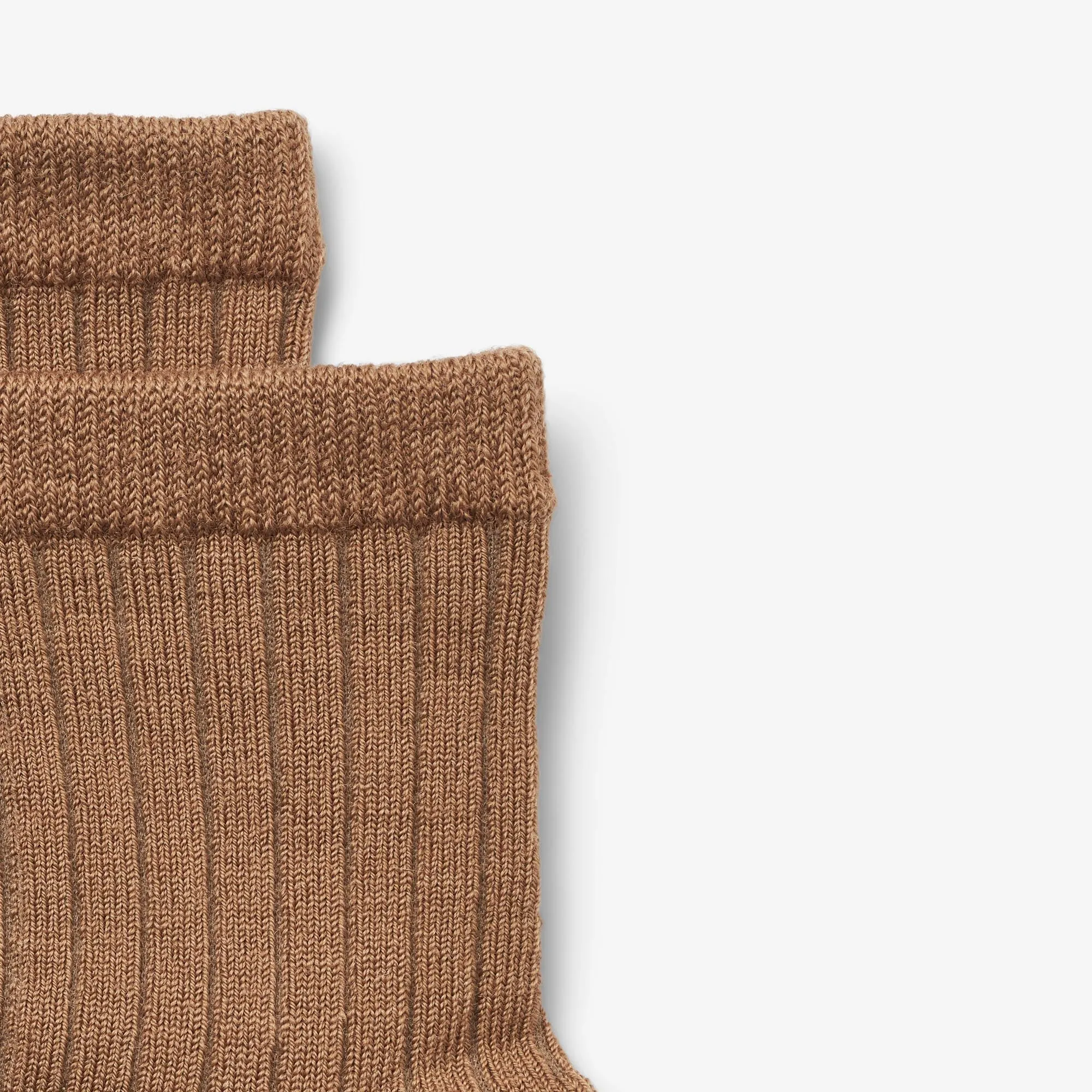 Wool Rib Socks Vilde - caramel