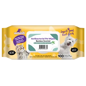 Woosh Pet Wipes Antibacterial - Bamboo 100sheets